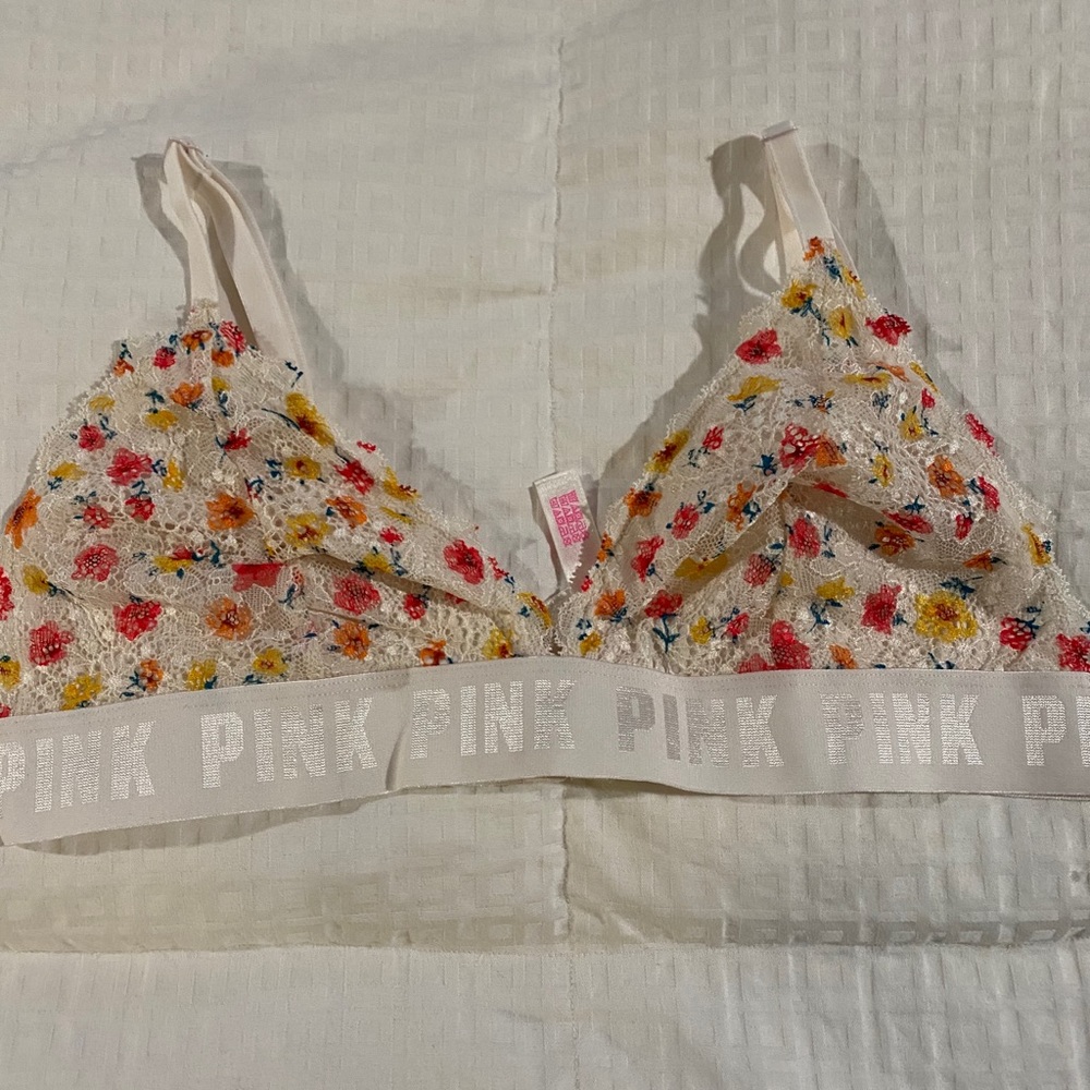 PINK floral bra